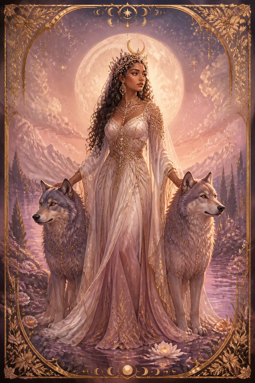 The Moon tarot card from the Self Says deck