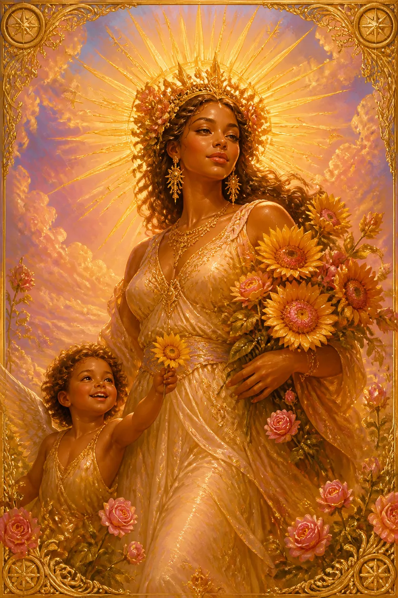 The Sun tarot card from the Self Says deck